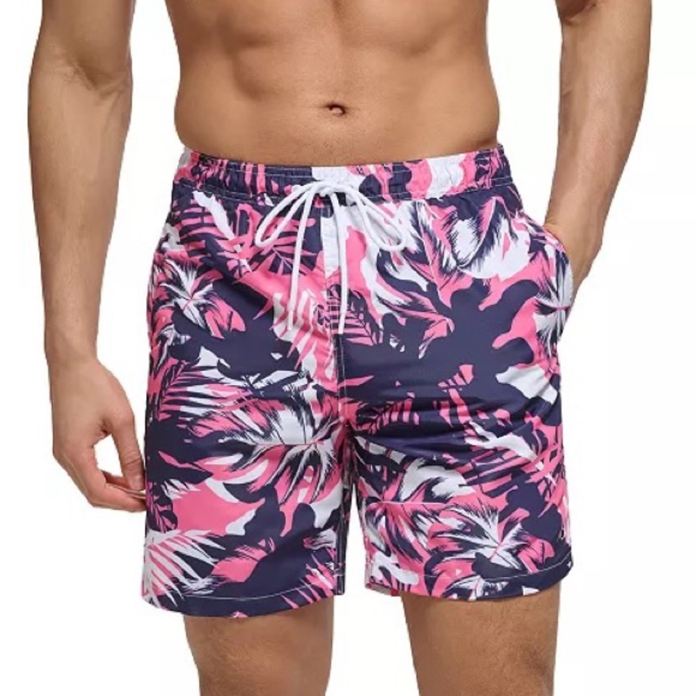 Calvin Klein Quick-Dry UPF 50+ Island Camo Swim‎ Trunks